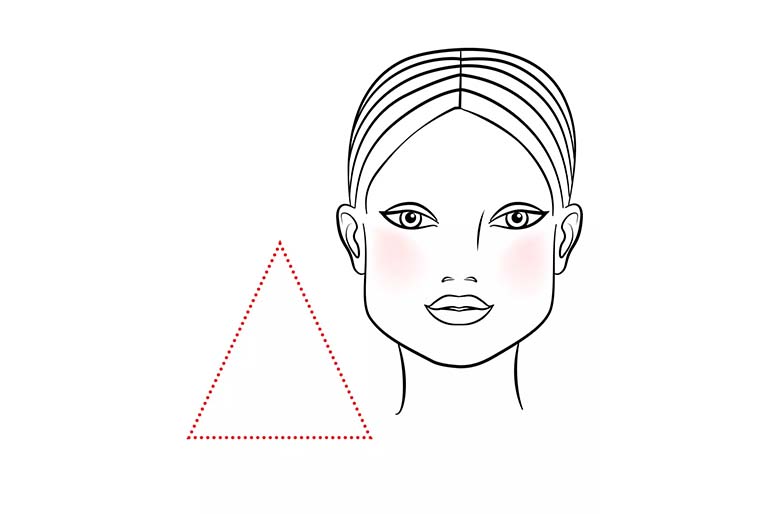 type de visage triangle pour boucles d'oreilles